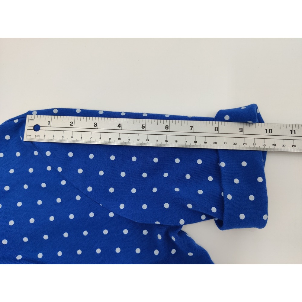 Karen Scott Womens Top PL Blue Polka Dot 3/4 Sleeve Boat Neck Knit‎ Casual - Picture 5 of 7